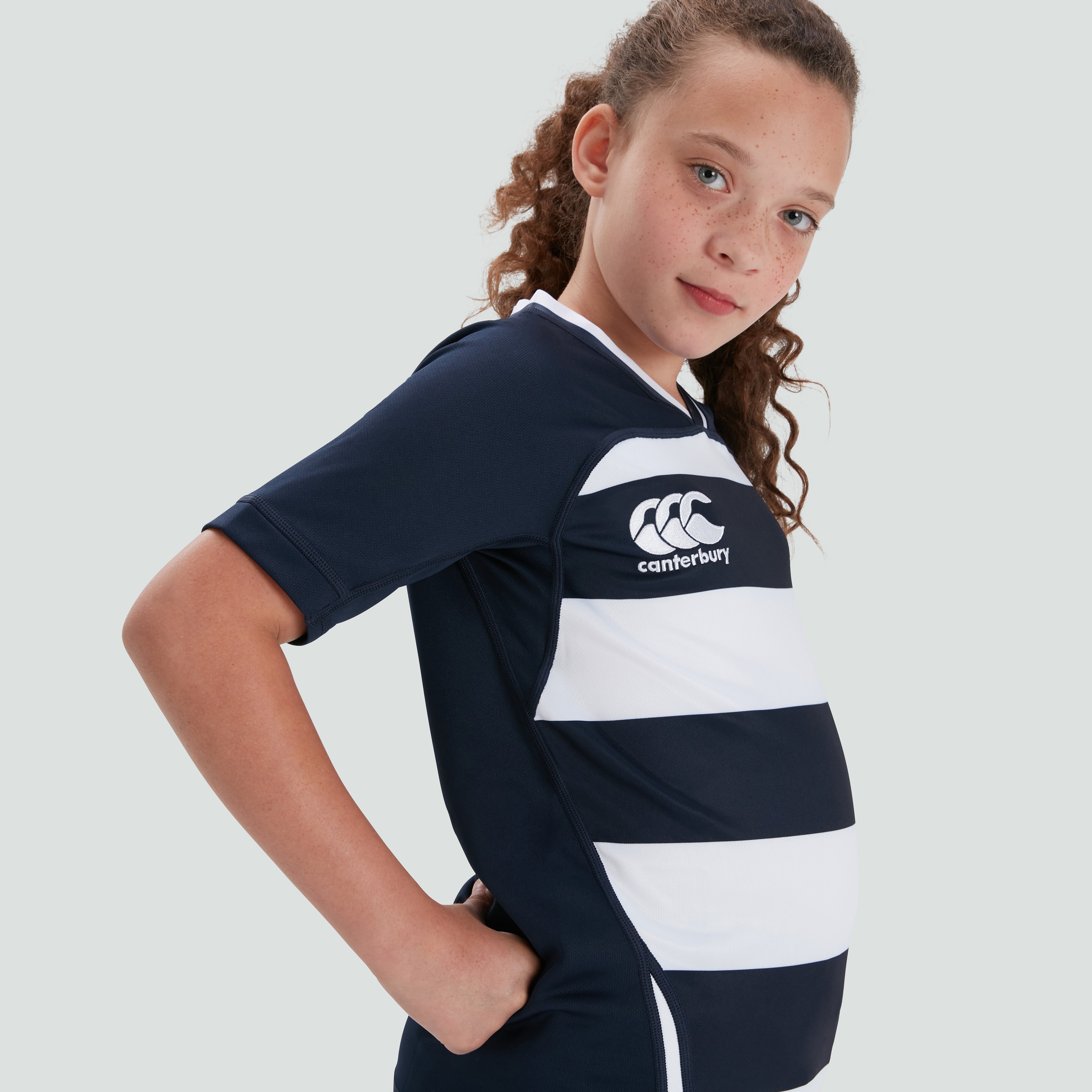 canterbury-vapodri-evader-hooped-maglia-rugby-junior-unisex-navy image 2