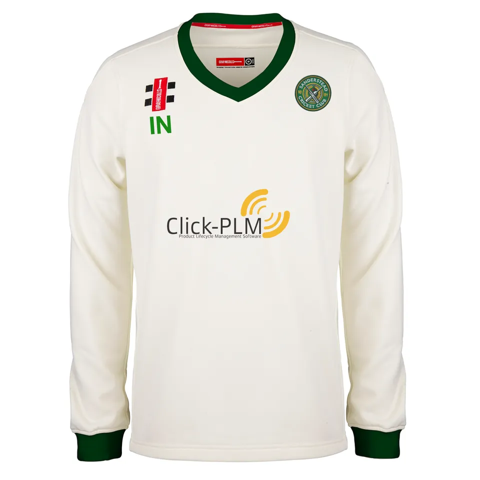 gray-nicolls-sanderstead-cc-pro-performance-maglione-match-bambino-avorio-verde image 1