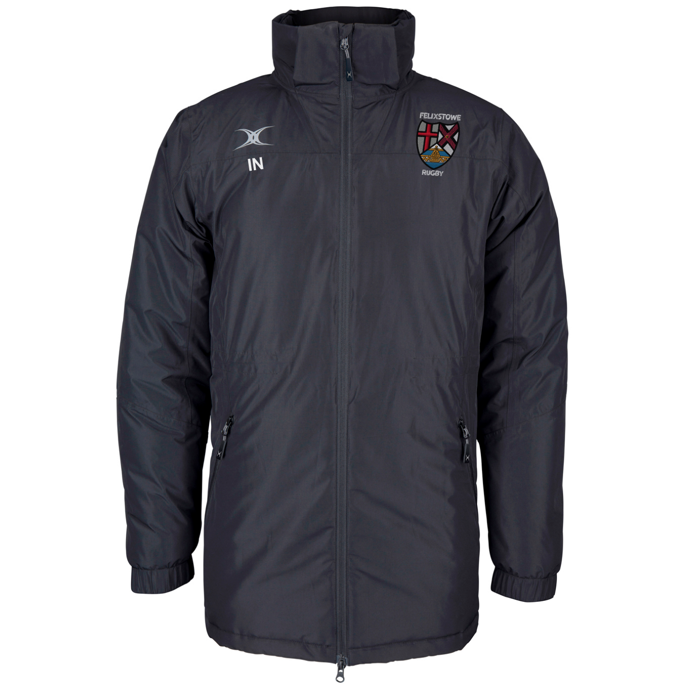 gilbert-rugby-pro-giacca-all-weather-senior-felixstowe-rfc-nero image 1