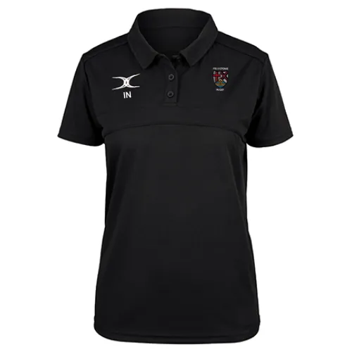 gilbert-rugby-photon-ii-polo-manica-corta-donna-nero-felixstowe-rfc image 1