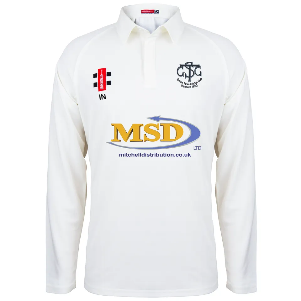 gray-nicolls-syston-town-cc-junior-matrix-v2-maglia-manica-lunga-avorio image 1