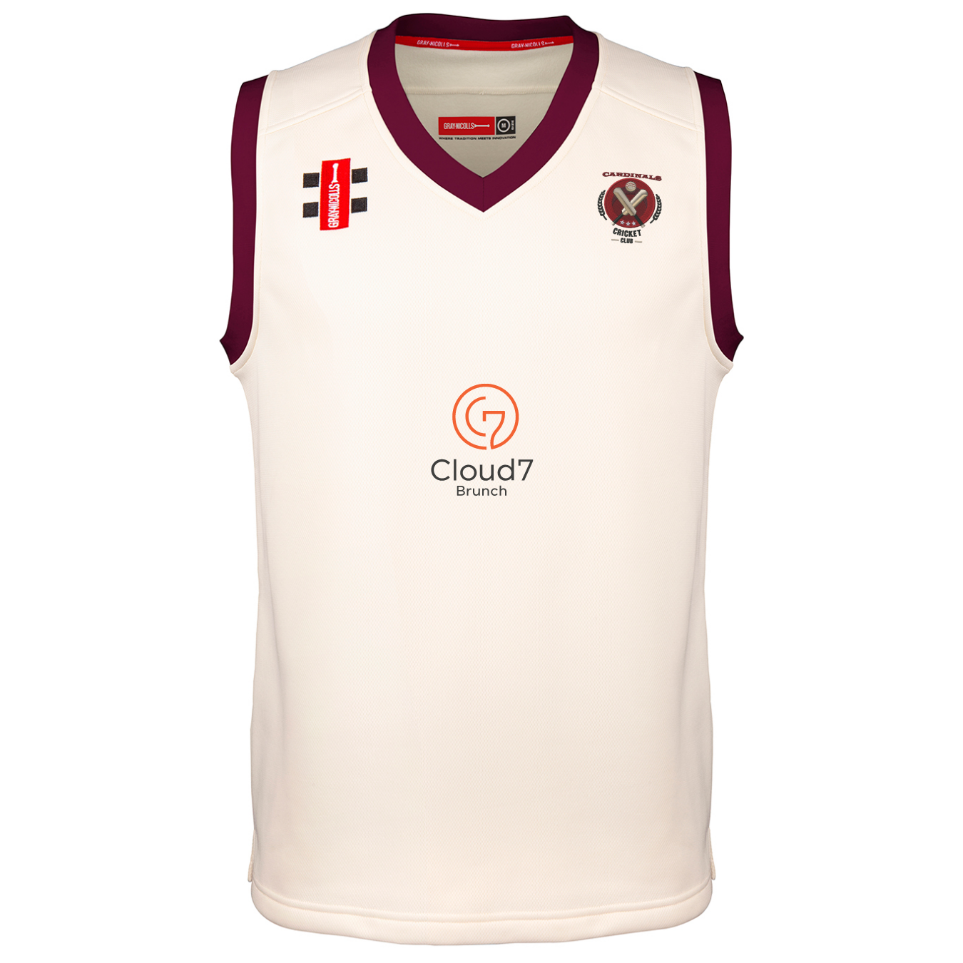 gray-nicolls-crs-cardinals-cc-junior-pro-performance-slipover-avorio-bordeaux image 1