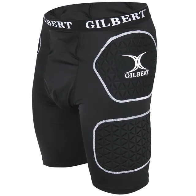 gilbert-rugby-protective-shorts-pantaloncini-protettivi-senior-nero-bianco image 1