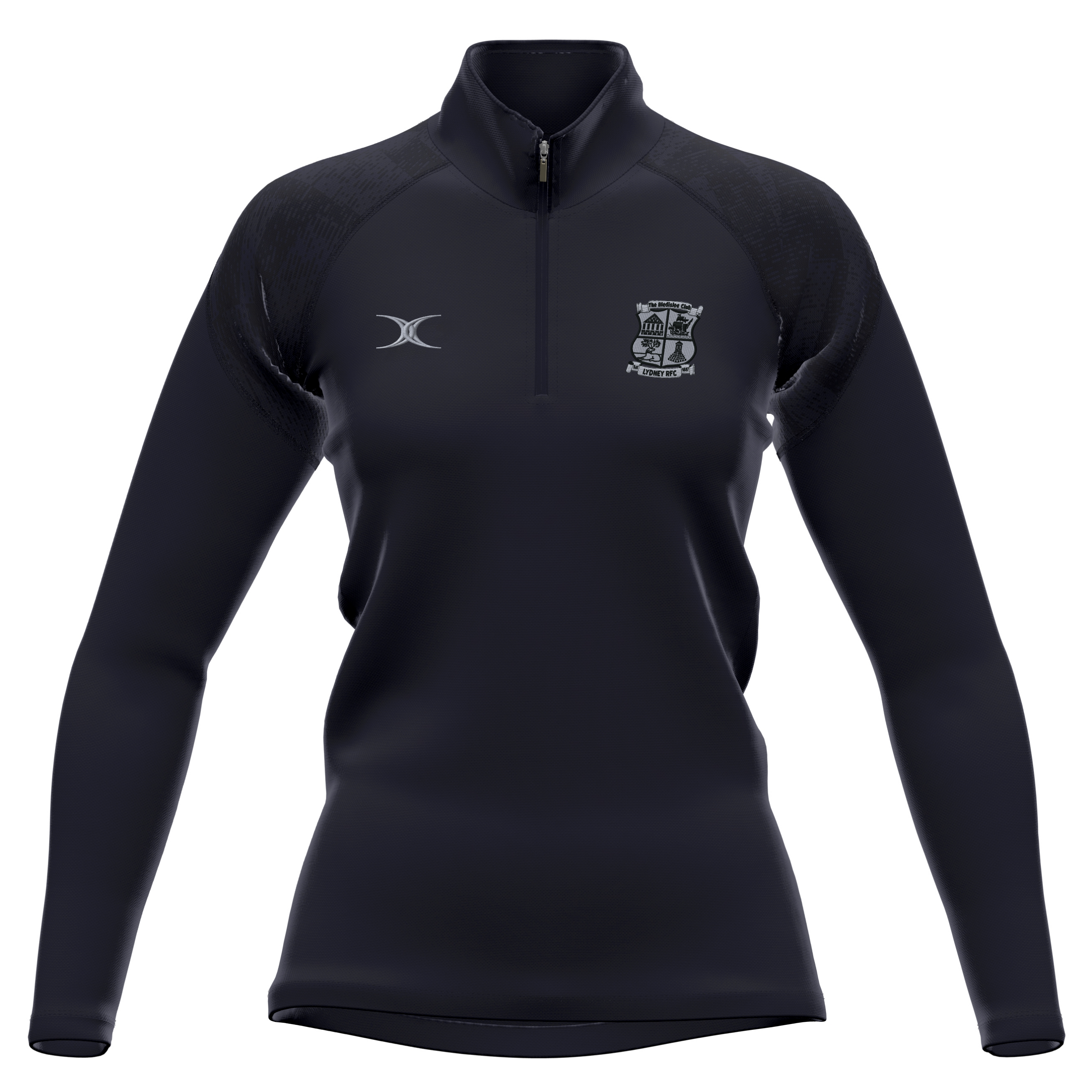 gilbert-rugby-lydney-rfc-donna-gts-felpa-1-4-zip-nero image 1