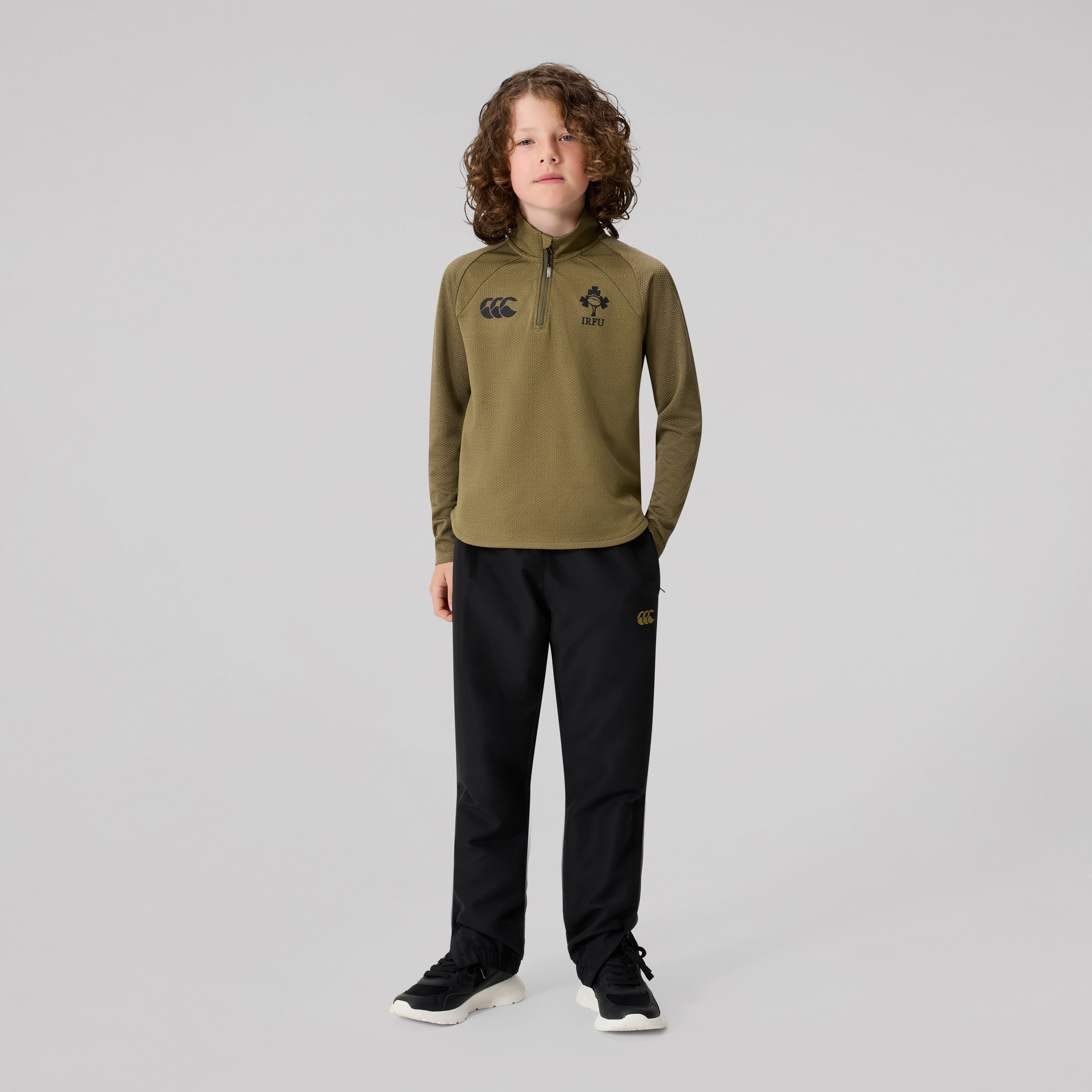 canterbury-ireland-elite-1st-layer-junior-unisex-midlayer-termico-khaki image 3