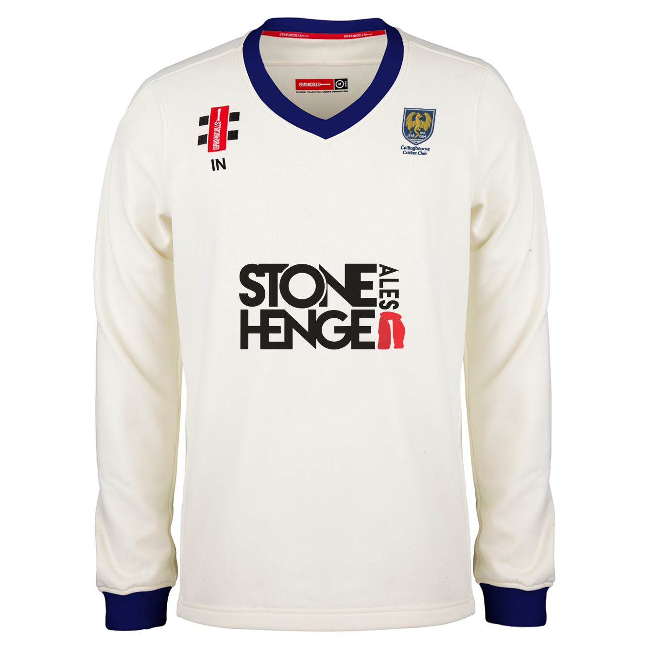 gray-nicolls-collingbourne-cc-adult-pro-performance-match-sweater-avorio-navy image 1