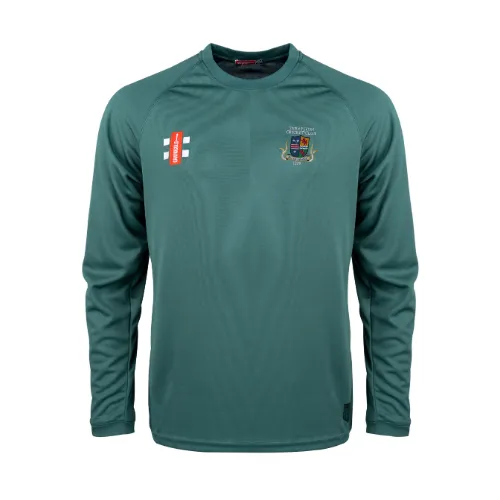 gray-nicolls-thrapston-cricket-club-adulto-t-shirt-matrix-v2-manica-lunga-verde image 1
