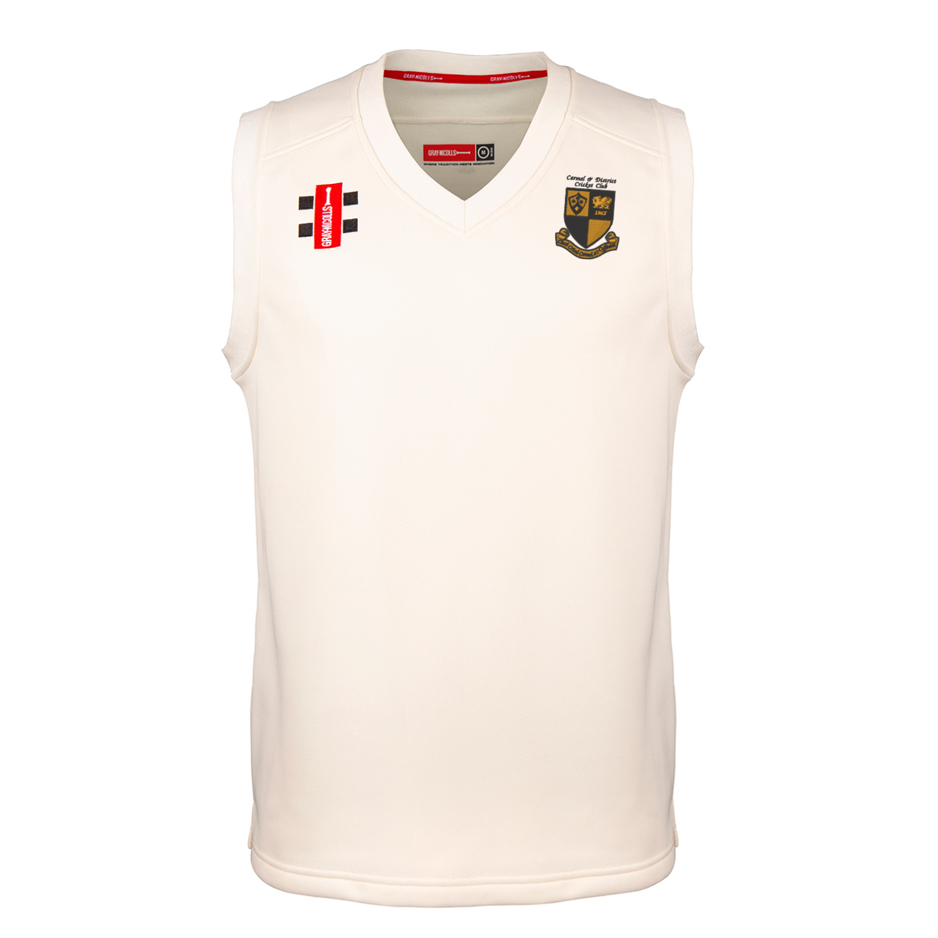 gray-nicolls-carmel-and-district-cc-slipover-pro-performance-match-avorio-bambin image 1