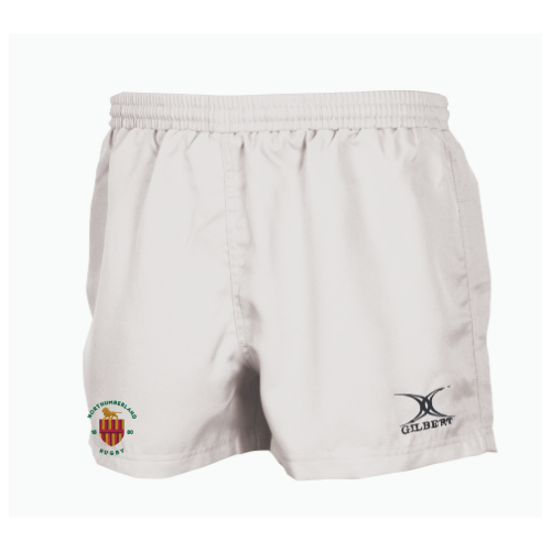 gilbert-rugby-northumberland-rfu-saracen-pantaloncini-bambino-bianchi image 1