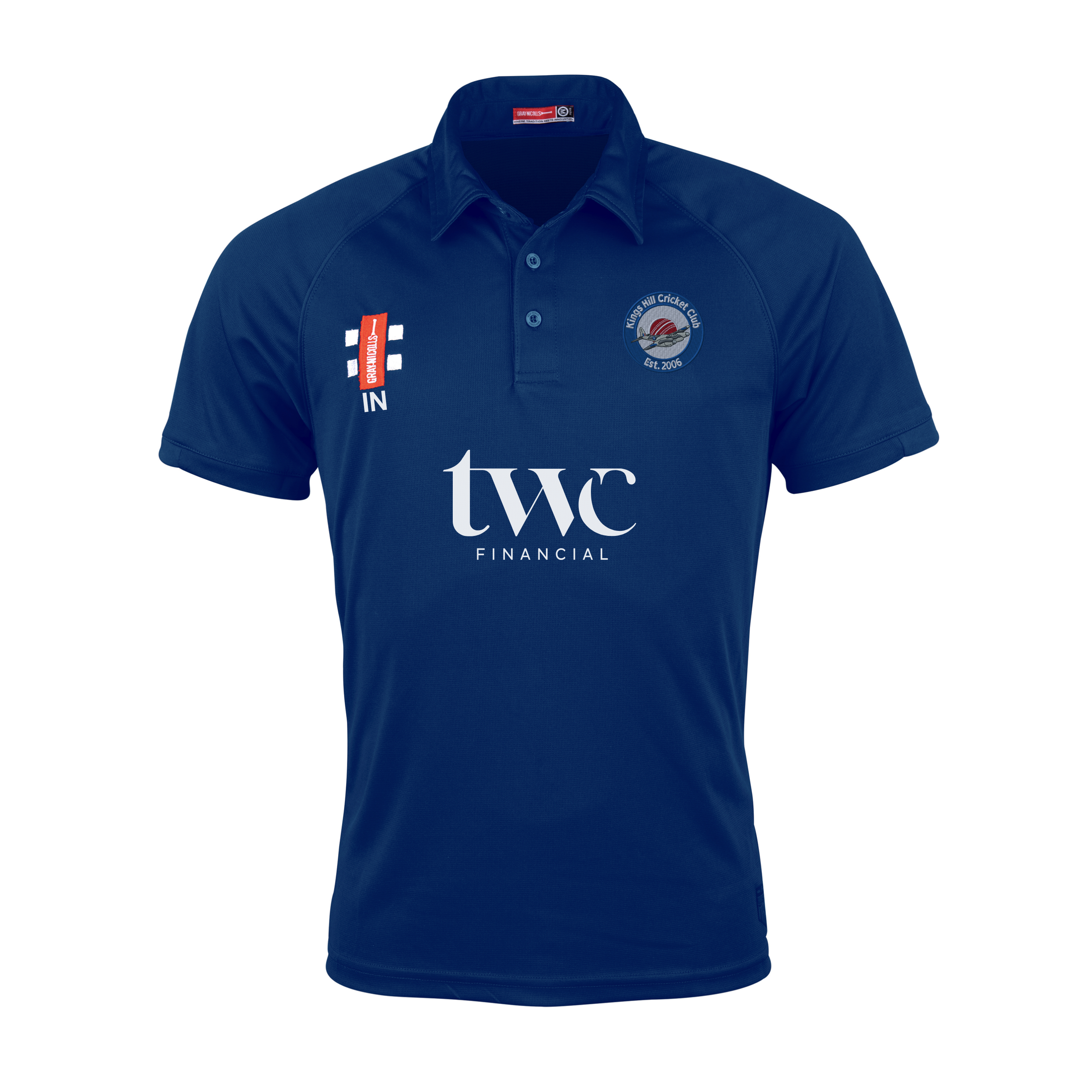 gray-nicolls-matrix-v2-polo-cricket-manica-corta-senior-kings-hill-cc-navy image 1