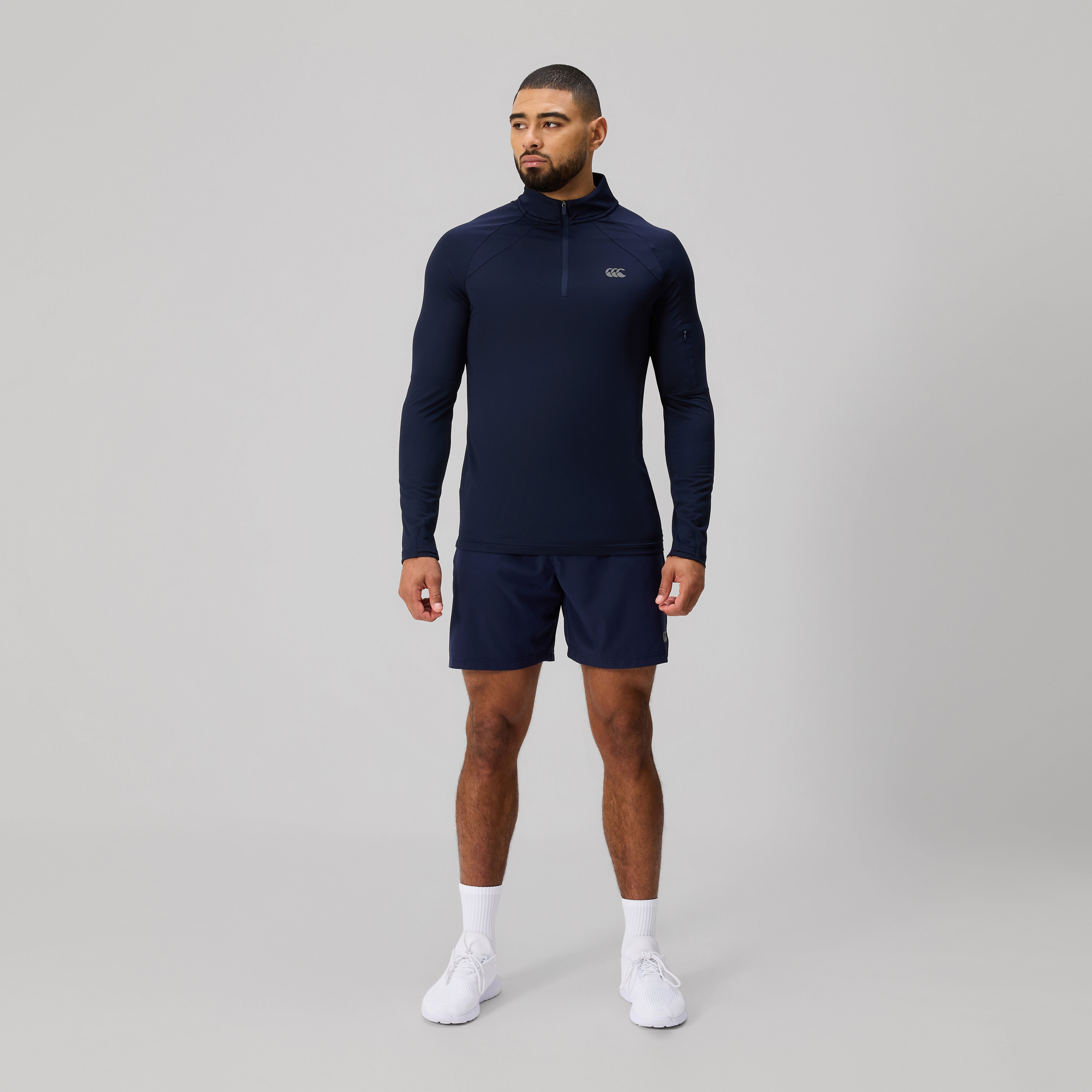canterbury-tempo-1-4-zip-tee-uomo-maglia-allenamento-mezza-zip-navy image 2