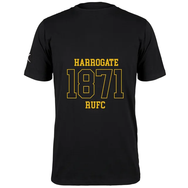 gilbert-rugby-harrogate-rufc-quest-t-shirt-uomo-nera-cotone-organico image 1
