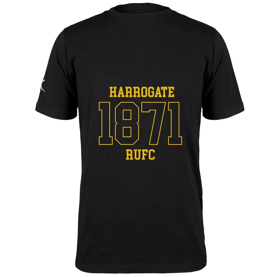gilbert-rugby-harrogate-rufc-quest-t-shirt-uomo-nera-cotone-organico image 1