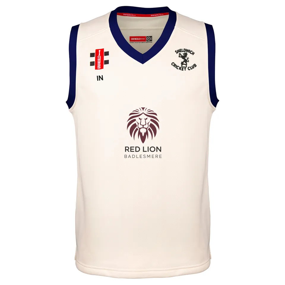 gray-nicolls-sheldwich-cc-junior-pro-performance-slipover-gilet-avorio-navy image 1