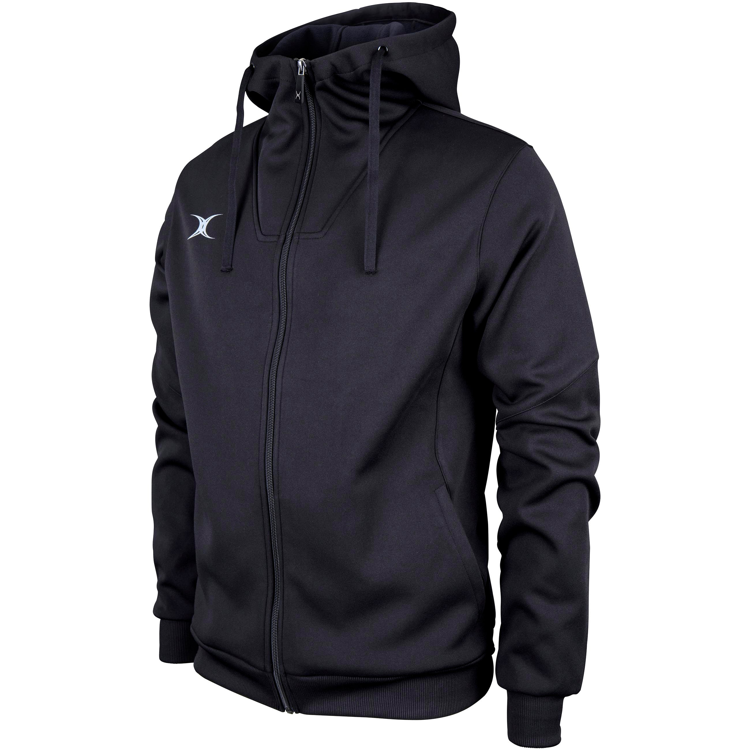 gilbert-rugby-pro-felpa-con-cappuccio-full-zip-uomo-nero-blu-navy image 2