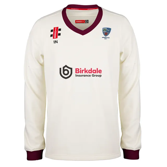 gray-nicolls-pro-performance-maglione-match-ainsdale-cc-senior-avorio-bordeaux image 1