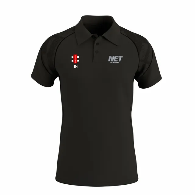 gray-nicolls-gts-polo-manica-corta-senior-nero-net-academy image 1