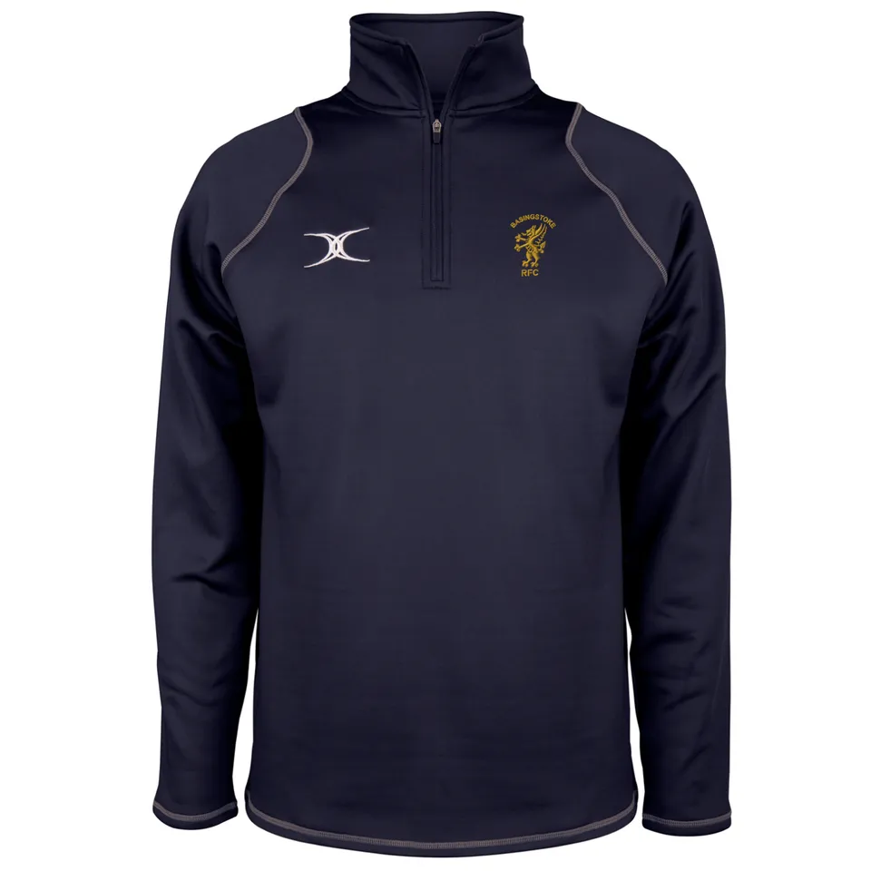 gilbert-rugby-quest-pile-1-4-zip-uomo-basingstoke-rfc-senior-blu-navy image 1