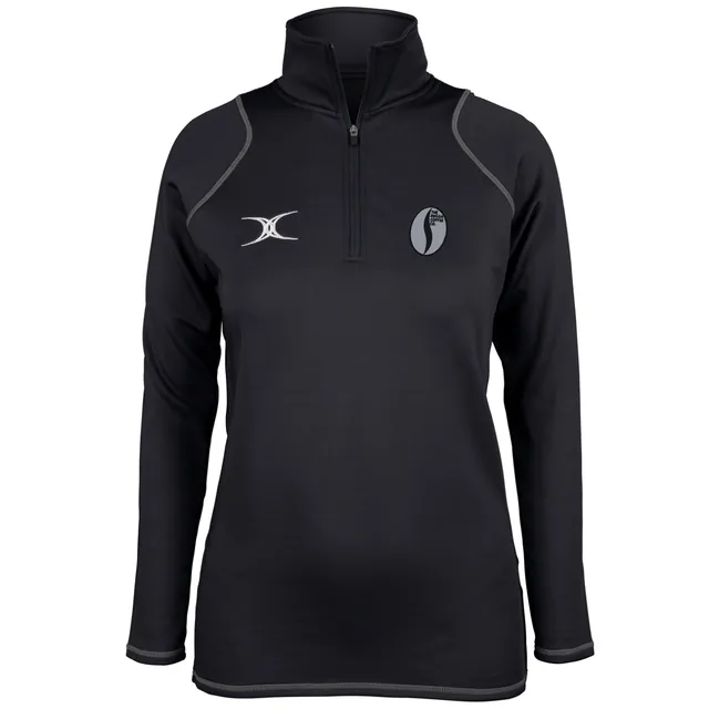 gilbert-rugby-quest-pile-donna-1-4-zip-rugga-coffee-nero image 1