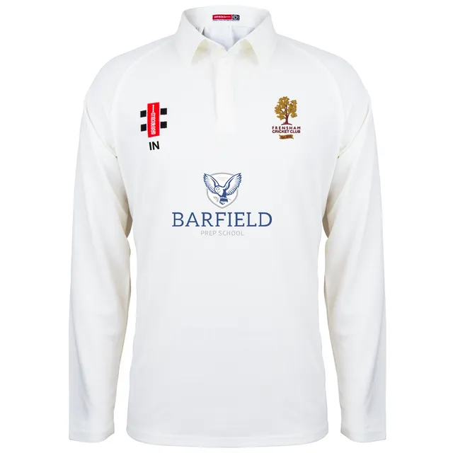 gray-nicolls-matrix-v2-camicia-cricket-manica-lunga-frensham-cc-ivory-senior-jun image 1