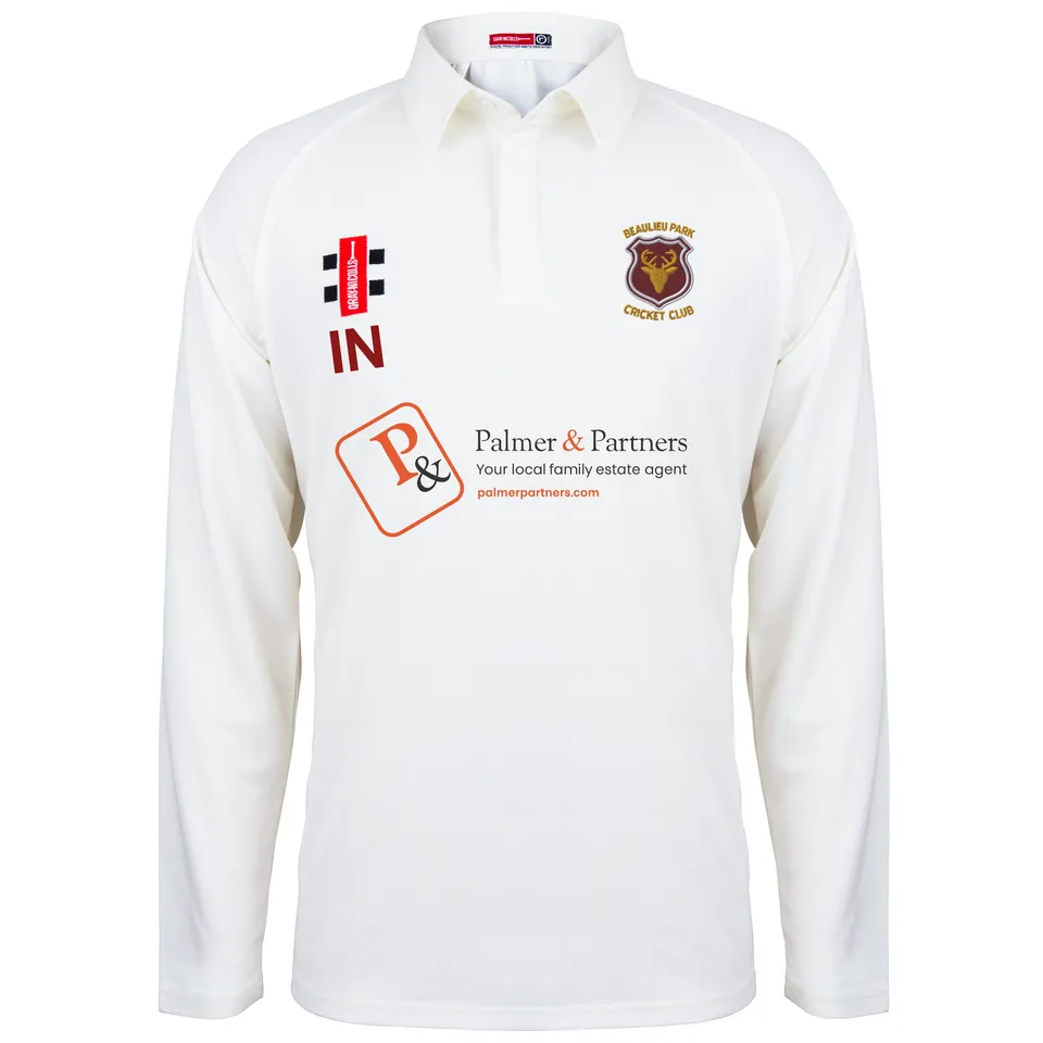 gray-nicolls-beaulieu-park-cc-maglia-cricket-matrix-v2-manica-lunga-senior-avori image 1