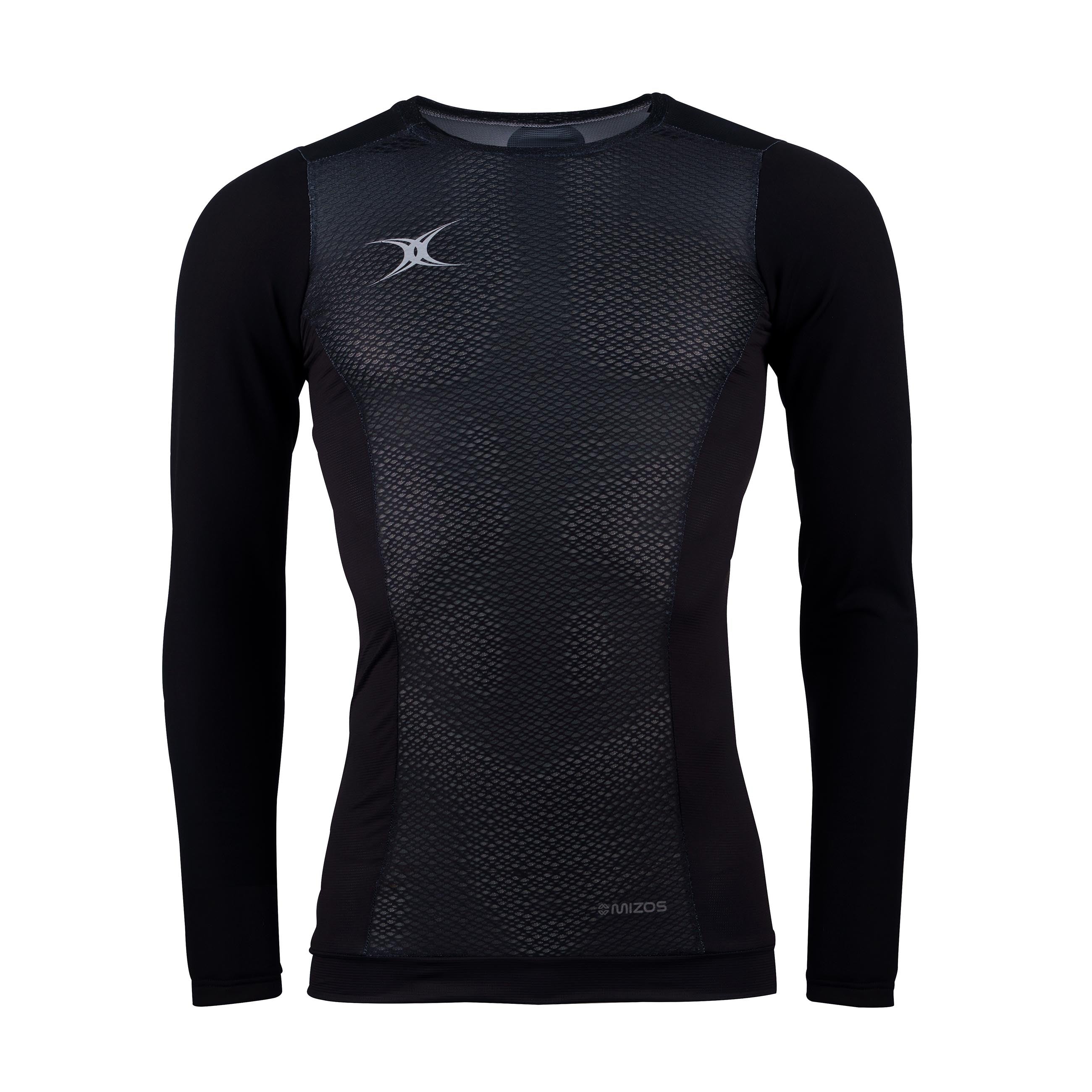 mizos-pro-baselayer-manica-lunga-donna-gilbert-rugby-nero-bianco image 1