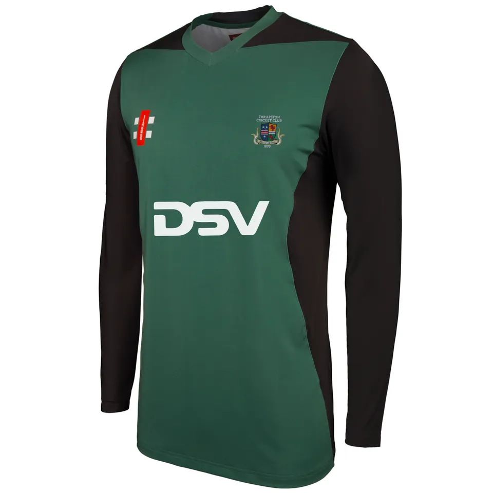 gray-nicolls-thrapston-cc-adult-pro-performance-t2-maglia-manica-lunga-verde-ner image 1