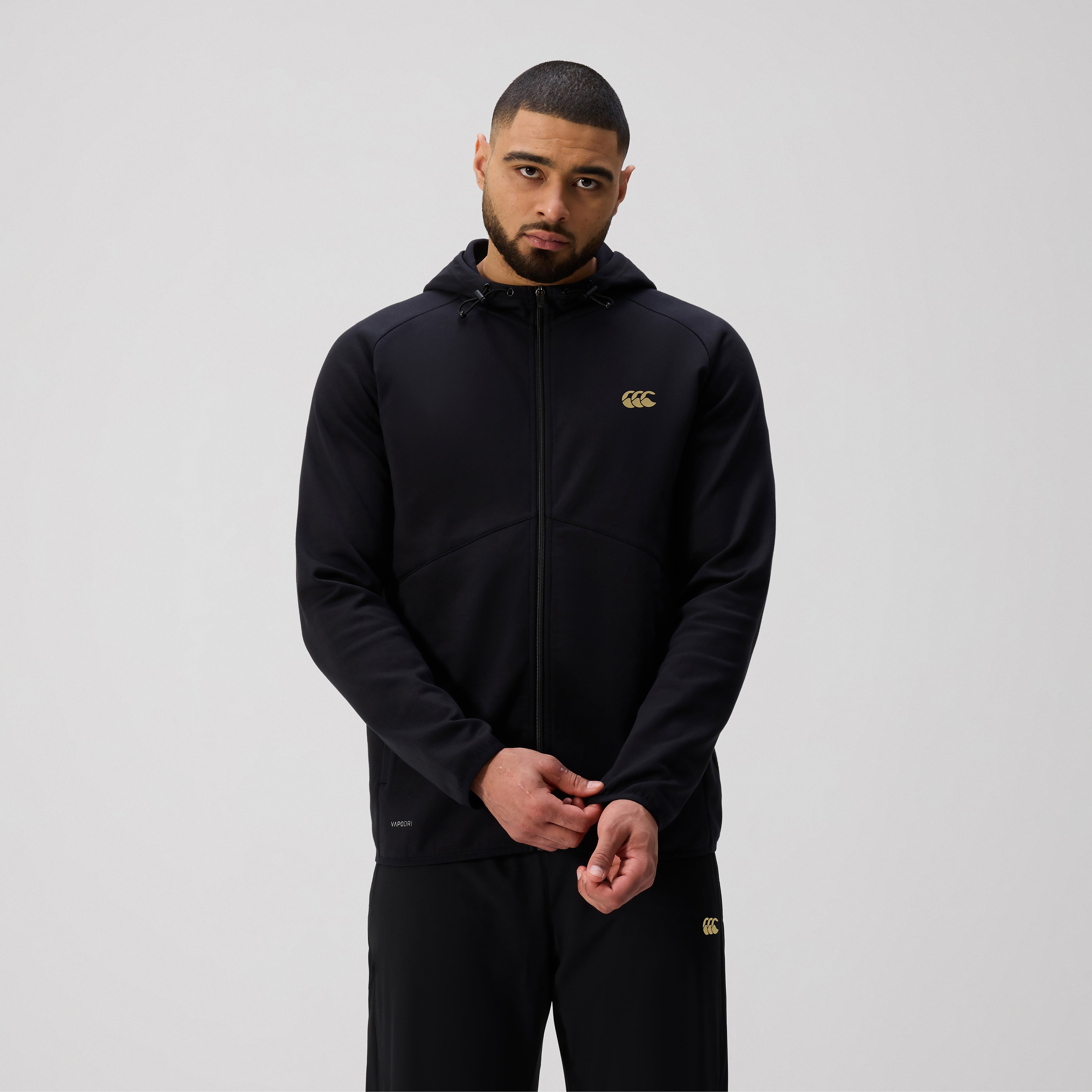 canterbury-tempo-felpa-cappuccio-full-zip-uomo-nero image 1