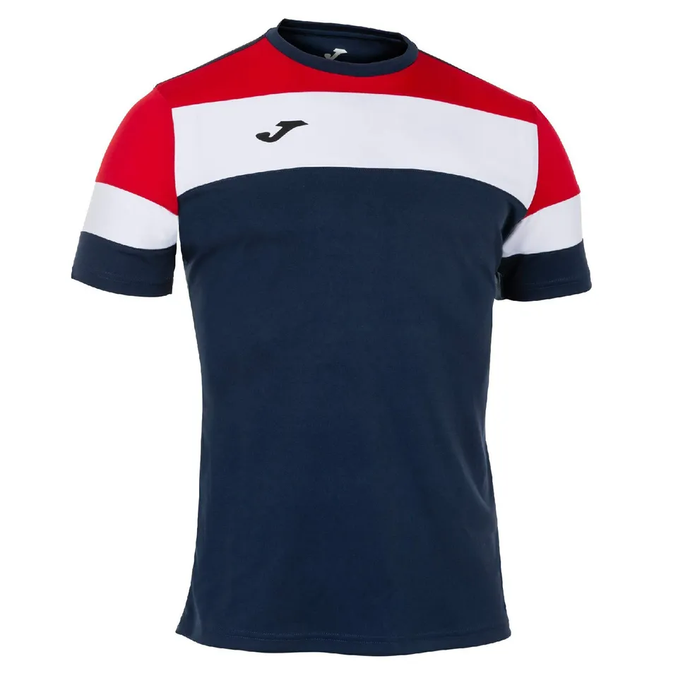 joma-crew-iv-maglia-calcio-manica-corta-azzurro-marino-rosso-bianco image 1