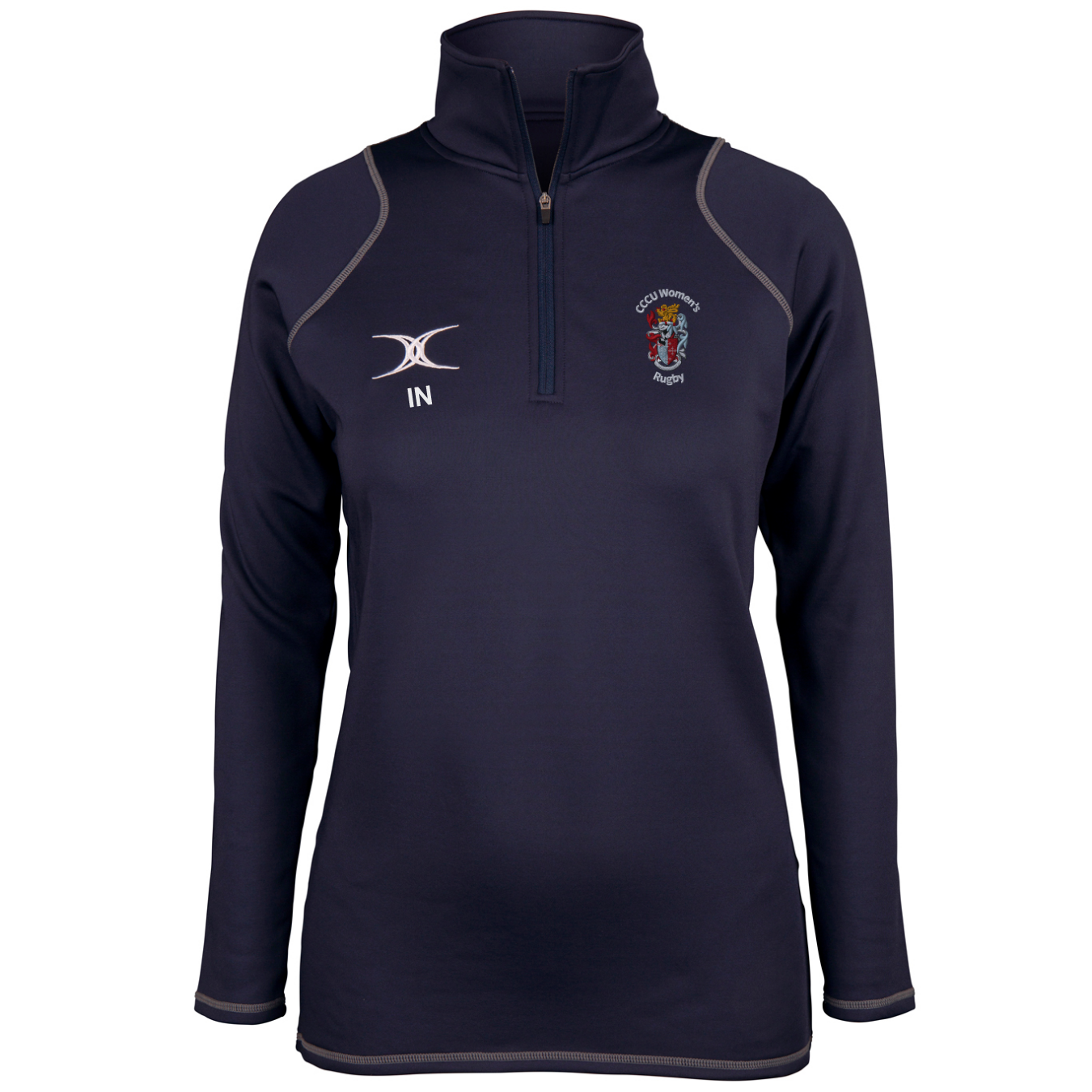 gilbert-rugby-cccu-rugby-donna-quest-pile-1-4-zip-blu-navy image 1