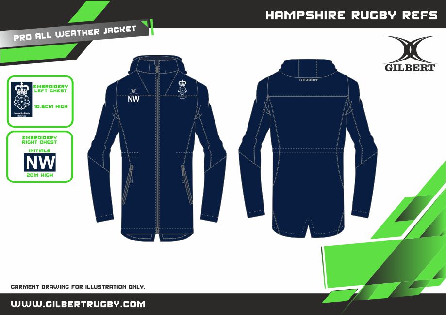 gilbert-rugby-pro-giacca-all-weather-adulto-hampshire-referees-blu-navy-scuro image 2