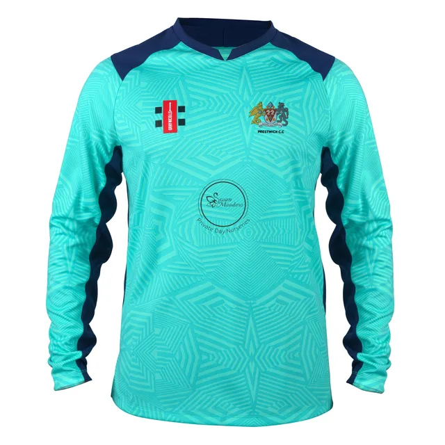 gray-nicolls-prestwich-cricket-club-ladies-pro-t20-maglia-manica-lunga-aqua-navy image 1