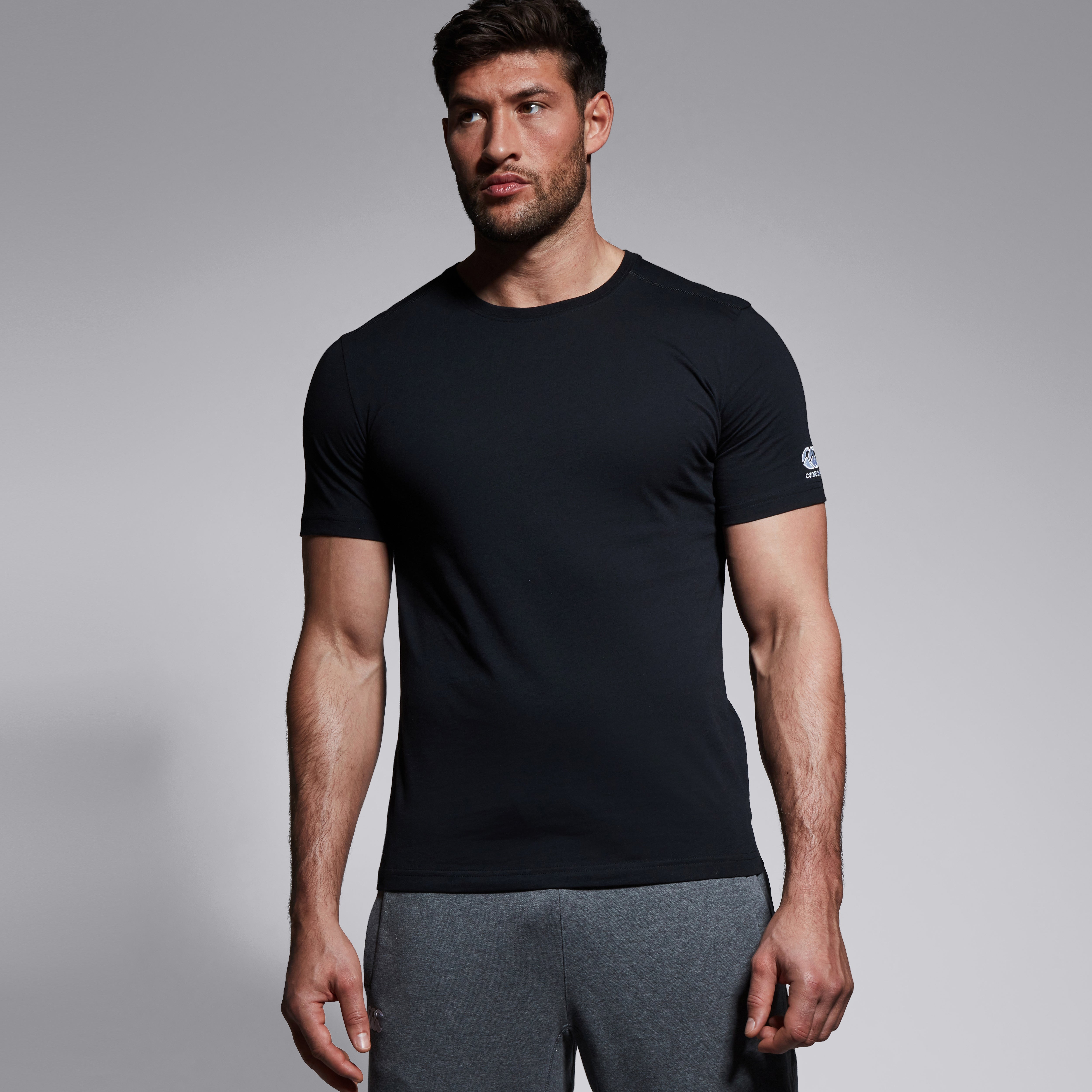 canterbury-club-plain-tee-t-shirt-uomo-nera-personalizzabile image 4