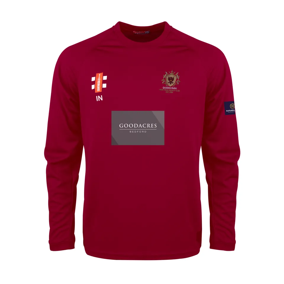 gray-nicolls-matrix-v2-maglia-manica-lunga-adulto-queens-park-westfield-bordeaux image 1