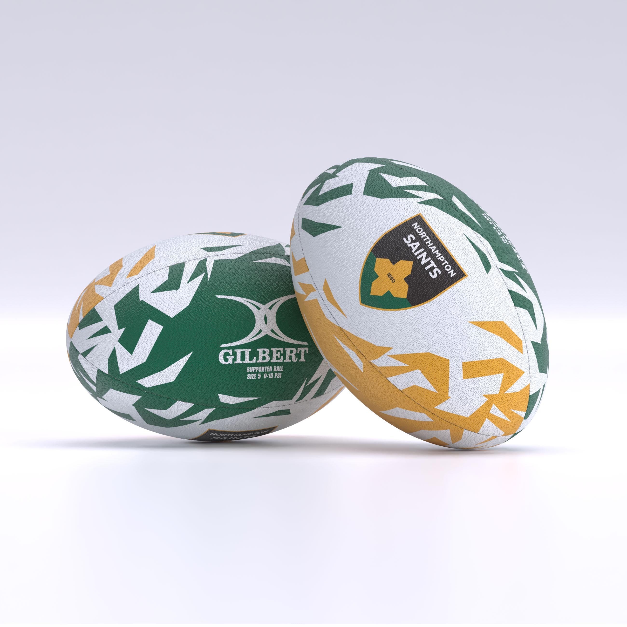 gilbert-rugby-northampton-saints-supporter-ball-pallone-misura-4-5 image 1