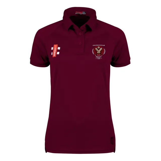 gray-nicolls-matrix-v2-polo-cricket-manica-corta-donna-bordeaux-crs-cardinals-cc image 1