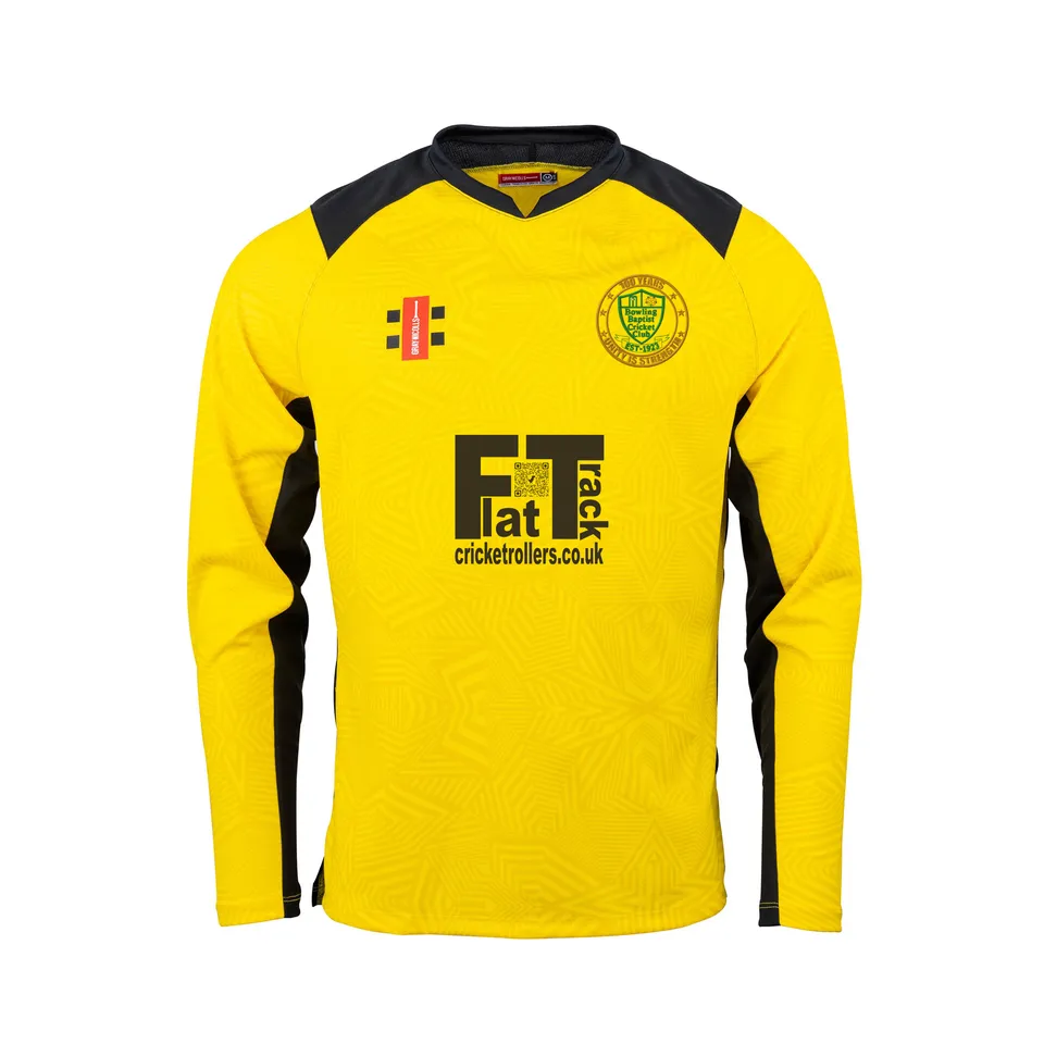 gray-nicolls-pro-t20-maglia-cricket-manica-lunga-senior-giallo-nero-bowling-bapt image 1