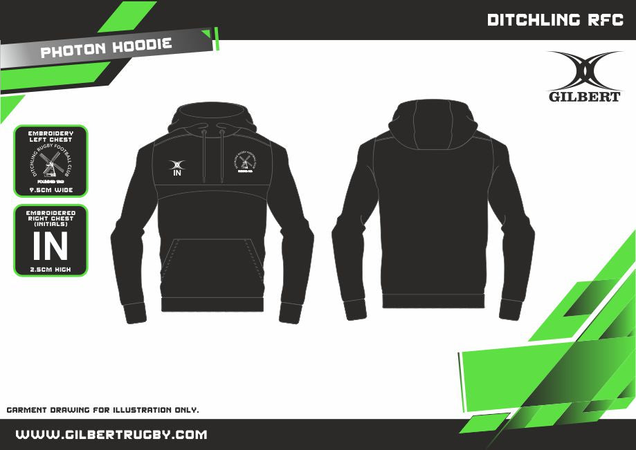 gilbert-rugby-ditchling-rfc-bambino-photon-felpa-con-cappuccio-nero image 2