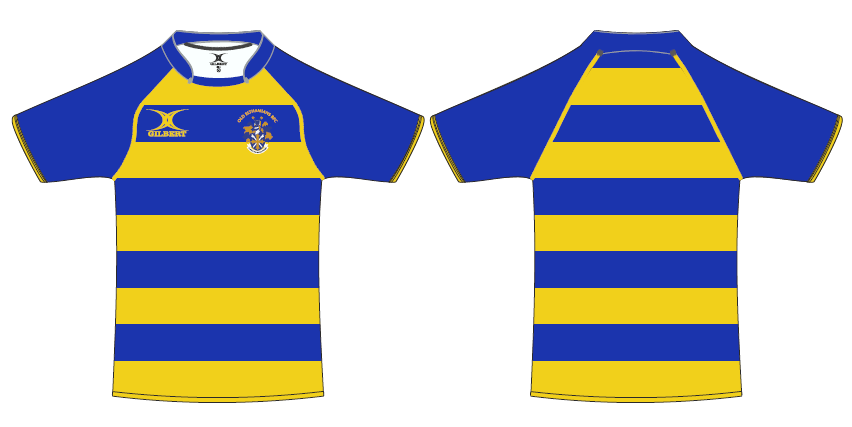 gilbert-rugby-old-elthamians-rfc-pro-premium-maglia-s-s-senior-blu-giallo image 1