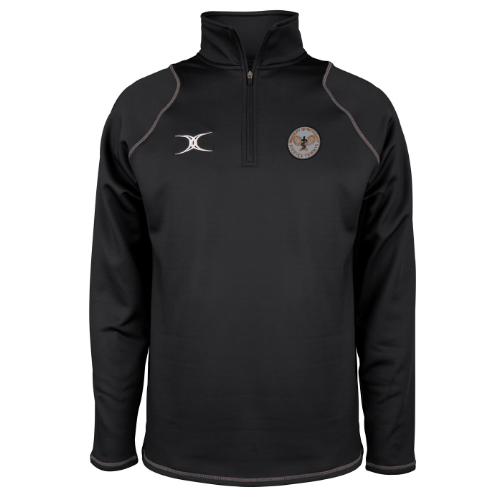 gilbert-rugby-nottingham-medics-tennis-quest-pile-1-4-zip-nero-uomo-senior image 1