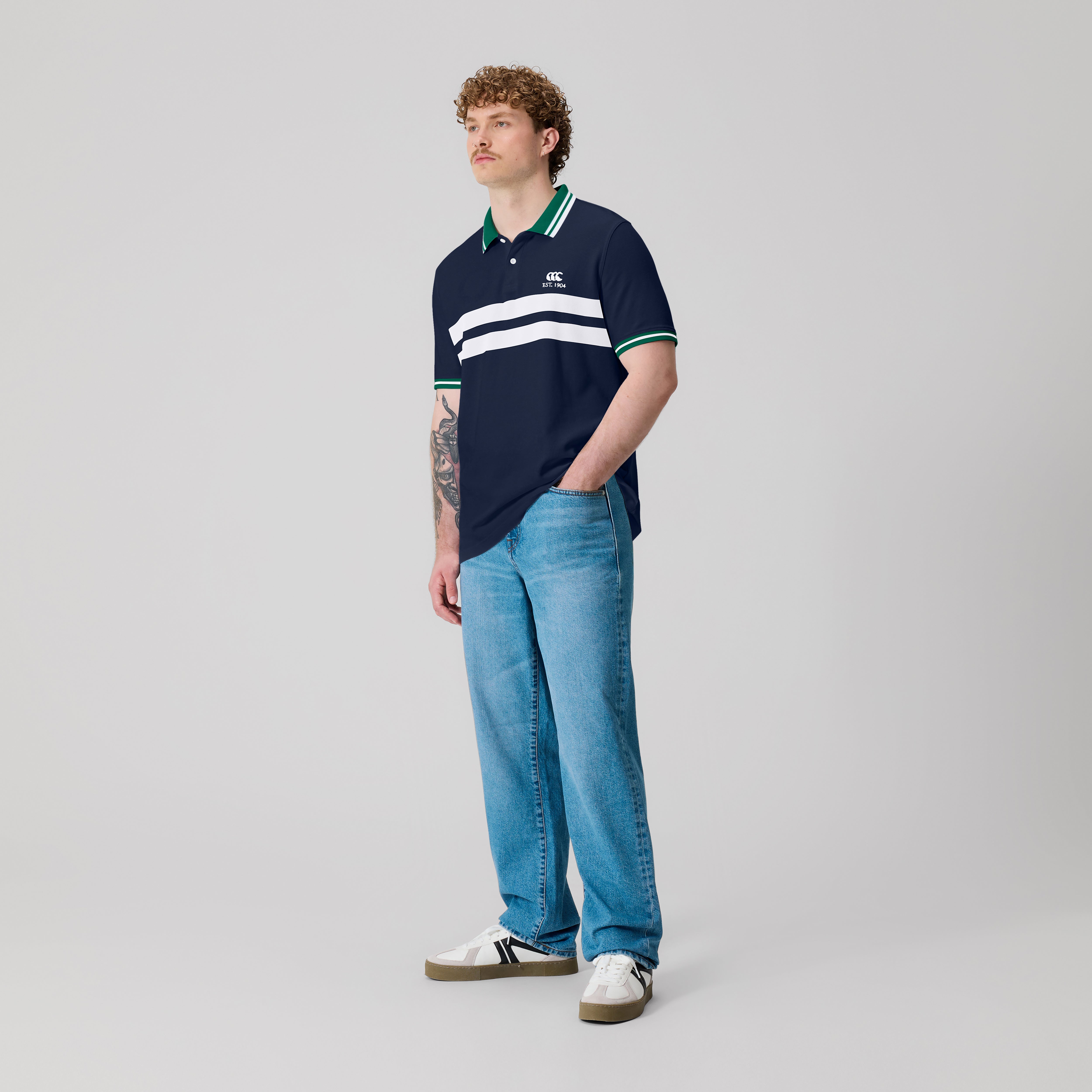 canterbury-chest-stripe-polo-uomo-navy-polo-rugby-in-cotone-piqu image 3