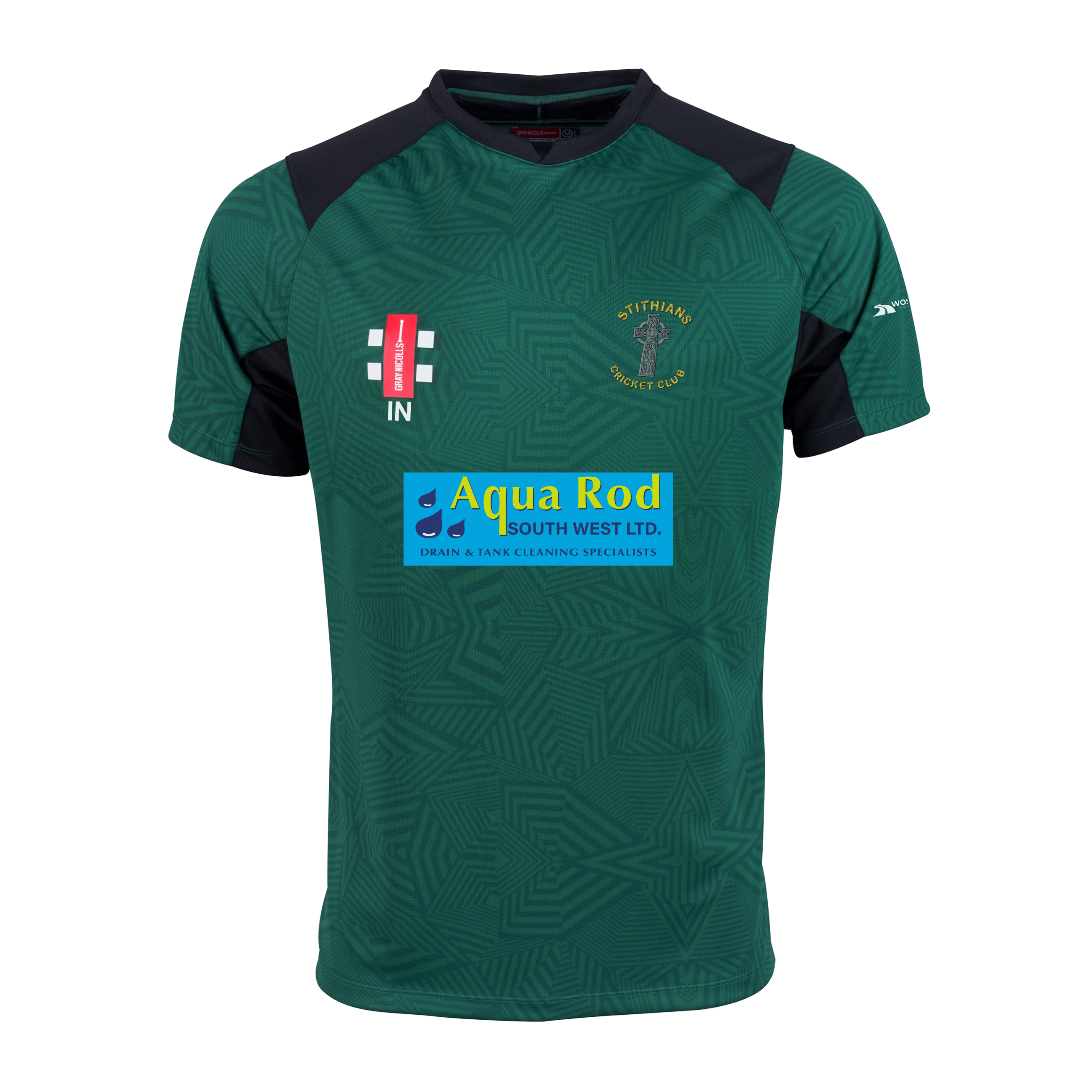 gray-nicolls-pro-t20-maglia-manica-corta-senior-stithians-cc-green-black image 1