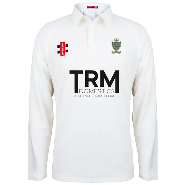 gray-nicolls-matrix-v2-camicia-cricket-manica-lunga-bambino-stockport-cc-avorio image 1