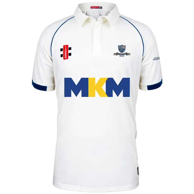 gray-nicolls-matrix-v2-maglia-cricket-s-s-newent-cc-adulto-ivory-navy-senior image 1