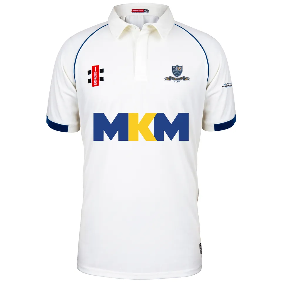 gray-nicolls-matrix-v2-maglia-cricket-s-s-newent-cc-adulto-ivory-navy-senior image 1