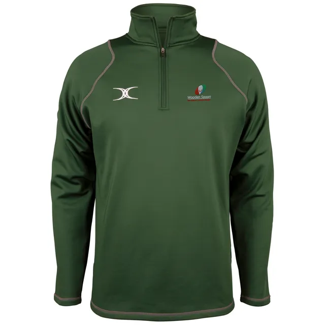 gilbert-rugby-wooden-spoon-quest-pile-1-4-zip-junior-verde image 1