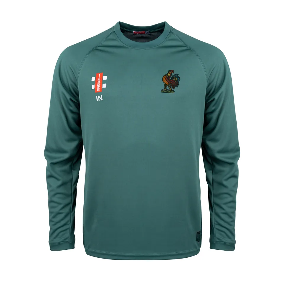 gray-nicolls-matrix-v2-t-shirt-cricket-manica-lunga-senior-harrogate-cc-verde image 1