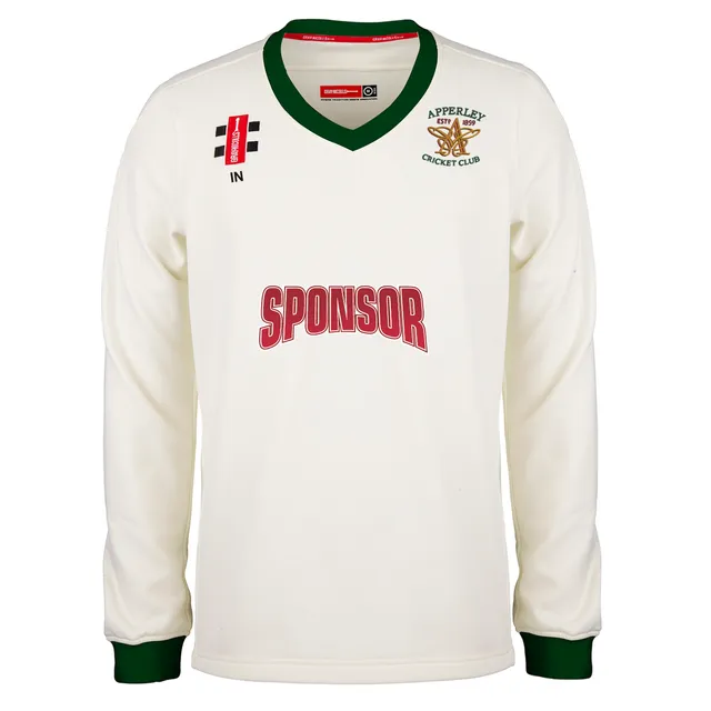 gray-nicolls-pro-performance-maglione-match-cricket-senior-avorio-verde-apperley image 1