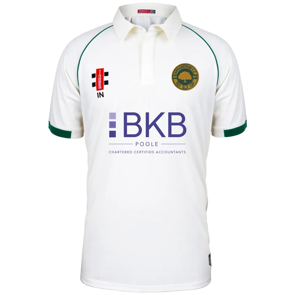 gray-nicolls-matrix-v2-maglia-cricket-s-s-senior-broadstone-cc-ivory-green image 1