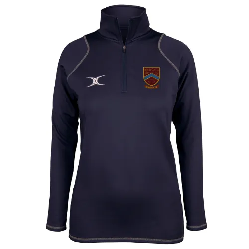 gilbert-rugby-crawley-rfc-quest-pile-1-4-zip-donna-blu-navy image 1